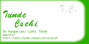 tunde csehi business card